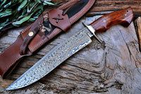 Hand Made Bowie Knife with leather sheath