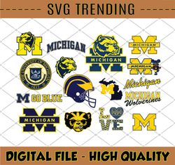 16 Files Michigan Wolverines, Michigan Wolverines svg, NCAA Sports svg, football svg, NCAA Team Svg Png