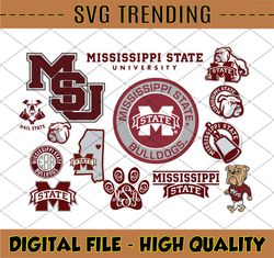 14 Files Mississippi State Bulldogs, Mississippi State, NCAA Sports svg, football svg, NCAA Team Svg Png