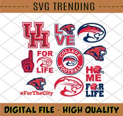 11 Files Houston Cougars Football svg, NCAA Sports svg, football svg, NCAA Team Svg Png