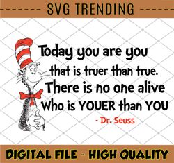 Today you are you svg Cat in hat svg Dr Seuss svg Sayings Quotes Read across America svg, dxf, clipart, vector