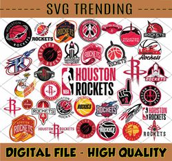 35 Files Houston Rockets SVG, Houston, Rockets svg Logo, Basketball Svg Basketball Clipart Svg For Cricut Svg For Silhou