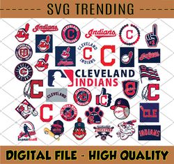 35 Files Cleveland Indians svg, Baseball Clipart, Cricut Cleveland svg, Indians svg, Cutting Files, MLB svg, Clipart