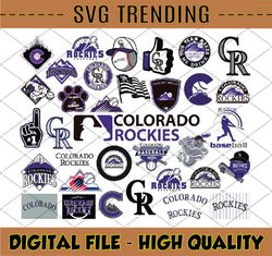 35 Files Colorado Rockies Svg, Cut Files, Baseball Clipart, Cricut Colorado, Rockies svg, Cutting Files, MLB svg, Clipar