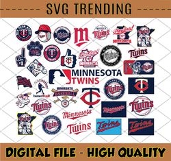 33 Files Minnesota Twins Svg, Cut Files Baseball Clipart, Cricut Minnesota, Twins svg Cutting Files, MLB svg, Clipart, I