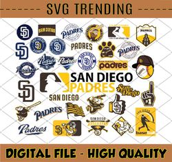 33 Files San Diego Padres Svg, Cut Files, Baseball Clipart, Cricut San Diego Padres Svg, Cutting Files,MLB svg, Clipart,