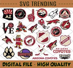 25 Files Arizona Coyotes Bundle SVG, dxf,png,eps, NHL svg, NHL svg, Arizona svg, Coyotes svg, hockey cricut, hockey svg,