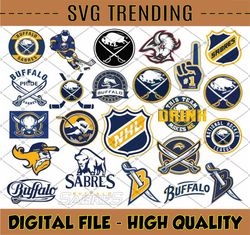 24 Files Buffalo Sabres Bundle Svg, Sabres Svg, NHL svg, NHL svg, hockey cricut,Cut File, Clipart Cricut Explorer Silhou