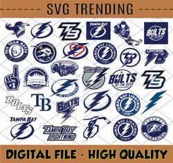 30 Files Tampa Bay Lightning Bundle Svg, Lightning Svg, NHL svg, NHL Svg, hockey cricut,Cut File, Clipart Cricut Explore