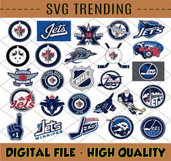27 Files Winnipeg Jets Bundle Svg, dxf,png,eps, NHL svg, NHL svg, hockey cricut, hockey svg, Cut File, Clipart Cricut Si