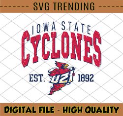 Vintage 90's Iowa State Cyclones Svg, Iowa State Svg , Vintage Style University Of Iowa State Png Svg dxf NCAA Svg, NCAA