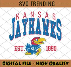 Vintage 90's Kansas Jayhawks Svg, Kansas Svg, Vintage Style University Of Kansas Png Svg dxf NCAA Svg, NCAA Sport Svg, D