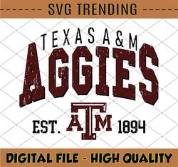 Vintage 90's Texas A\M Aggies Svg, Texas A\M Svg, Vintage Style University Of Texas A&M Png Svg dxf NCAA Svg, NCAA Sport