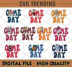 Game Day Bundle, Cute Football Svg, Scalloped Football Bundle, NCAA Sport Svg, NCAA Svg, Digital Download, Instant Downl
