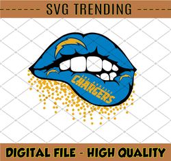 Los Angeles Chargers Inspired Lips png File, png file printable, sublimation