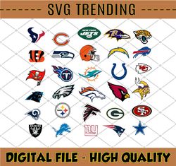 NFL Logo SVG Bundle – Football Logo–NFL Logo NFL Teams Svg Clipart Digital Download