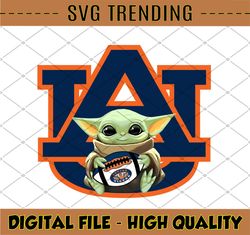 Baby Yoda with Auburn Tigers Football PNG,Baby Yoda png, NCAA png, Digital Download,printing