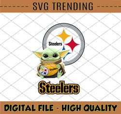 Baby Yoda with Pittsburgh Steelers NFL png,Baby Yoda NFL png, NFL png, Sublimation ready, png files for sublimation