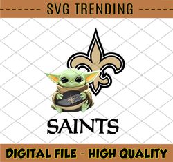 Baby Yoda with New Orleans Saints NFL Png,Baby Yoda NFL png, NFL png, Sublimation ready, png files for sublimation