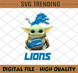 Baby Yoda with Detroit Lions NFL Png, Baby Yoda NFL png, NFL png, Sublimation ready, png files for sublimation