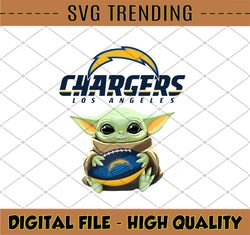 Baby Yoda with Los Angeles Chargers NFL png, Baby Yoda NFL png, NFL png, Sublimation ready, png files for sublimation
