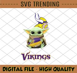 Baby Yoda with Minnesota Vikings NFL png, Baby Yoda NFL png, NFL png, Sublimation ready, png files for sublimation
