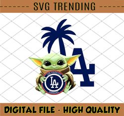 Baby Yoda with LA Dodgers Baseball , Baby Yoda MLB png, MLB png, Digital Download,printing