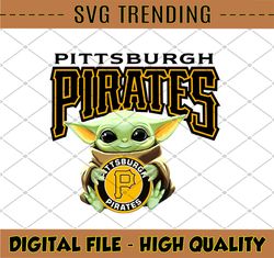 Baby Yoda with Pittsburgh Pirates Baseball PNG, Baby Yoda MLB png, MLB png, Digital Download
