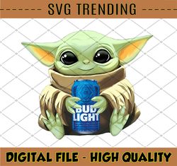 Baby Yoda with Bud Light PNG, Baby Yoda png,Sublimation ready, png files for sublimation