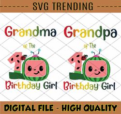 Cocomelon Grandma and Grandpa Of Birthday Girl svg, Coco Melon svg, Cocomelon Bundle svg, Cocomelon Birthday svg, Waterm