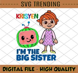Cocomelon Personalized Name I'm the Big Sister Svg Big Sister Svg Coco Melon Svg Cocomelon Svg Cocomelon Birthday Waterm