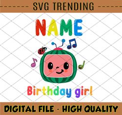 Cocomelon Personalized Name And Ages Birthday Girl SVG PNG, Cocomelon Brithday svg,Cocomelon Family Birthday svg, Waterm