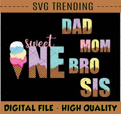 Family Ice Cream Birthday Png, Mom Dad Bro Sis Family Ice Cream Birthday Png, Matching Ice Cream Birthday Png, Digital D