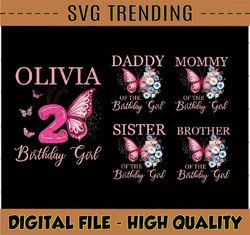 Personalized Butterfly Birthday Girl Png, Butterflies Family Birthday Png, Floral 1st Birthday Girl Family Png, Digital