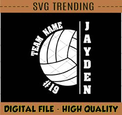 Custom Volleyball Team Svg, Volleyball Player Number and Name Svg, Team Spirit Svg, Digital Download