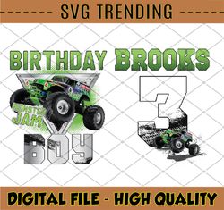 Personalized Name Age Monster Truck Birthday Png, Birthday Boy Monster Truck Png, This Is How I Roll Birthday Truck Png,