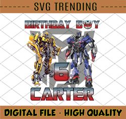 Personalized Name And Age Robot Png, Personalization Transformers Birthday Png, Instant Digital Download