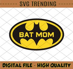 Batman Mom Logo Svg, Super Mom, Super Mom Bat Hero Funny, Mother's Day Svg, Svg cut file for Cricut, Digital File