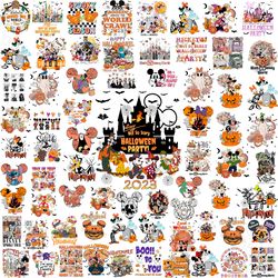 100 Design Disney Pumpkin Halloween Png Bundle, Disney Spooky Scary, Mickey Halloween Bundle Png, Trendy Halloween Png