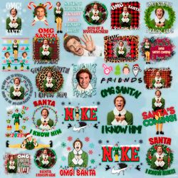 Buddy the Elf Svg Bundle Png, Christmas Movies Comedy Png, OMG Santa I Know Him Png 90's Movie Png, Christmas Comedy Png