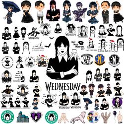 Wednesday Svg Png Bundle, Wednesda Font Svg, Merlina Addams Png, Addams Family Svg, bundle Nevermore cut files
