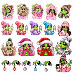 37 HOT Girl Cartoon Boujee Leopard Coffee Png Bundle, Colorful Boujee Png Bundle, Christmas Trending 2023 Png