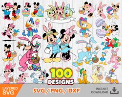 Mickey Easter png svg bundle, Disney Easter Svg cut files for Cricut, Silhouette, Mickey svg, Easter png, png, dxf