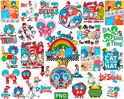 28 Files Dr Seuss PNG, Cat in the hat png, School png, Teacher png, Sublimation Designs, Digital Download