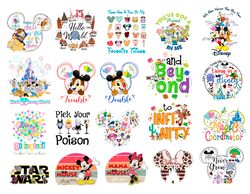 Bundle 37 Designs Retro Magical Kingdom Png, Magic Snacks and Drinks Png, Bundle Mickey Png, Family Trip Vacation Png