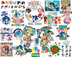 Bundle Sonic The Hedgehog PNG, Sonic Birthday Png, Vintage Sonic 1991 Png, Sonic And Friends Png, Sonic The Hedgehog Png