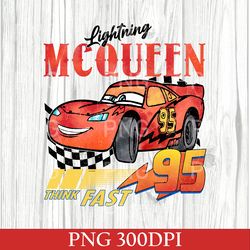 Retro Lightning McQueen 95 PNG, Vintage Disney Cars Land PNG, Cars Theme Birthday PNG, Disney Car Pixar PNG, Cars Gifts