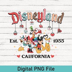 Disneyland Est 1955 California PNG, Valentines Day PNG, Mickey Minnie Donald Daisy PNG, Disneyland Valentine's Day PNG