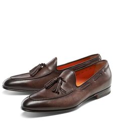 Luxury Finishing Shoes Brown Cowhide Leather Tassels Moccasin Shoes For Men's
