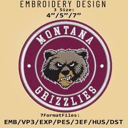 NCAA Logo Montana Grizzlies, Embroidery design, Embroidery Files, NCAA Montana Grizzlies, Machine Embroidery Pattern